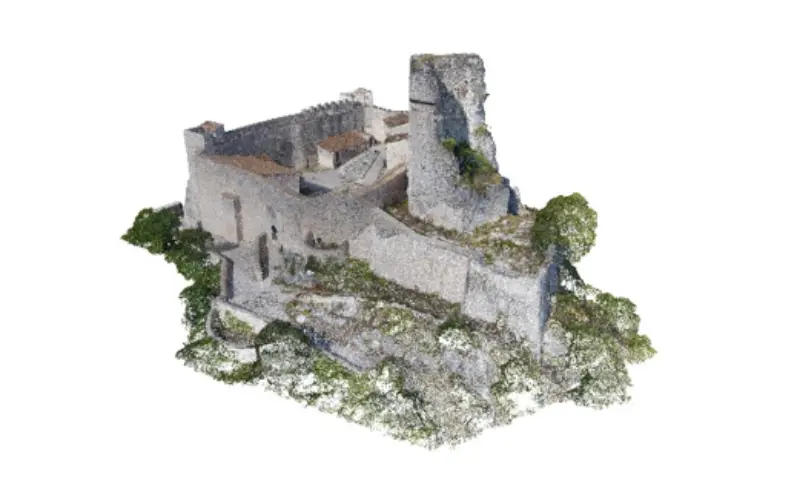Ricostruzione 3D di Rocca Janula allo stato attuale
